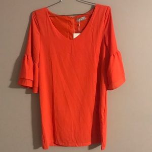 Coral shift dress
